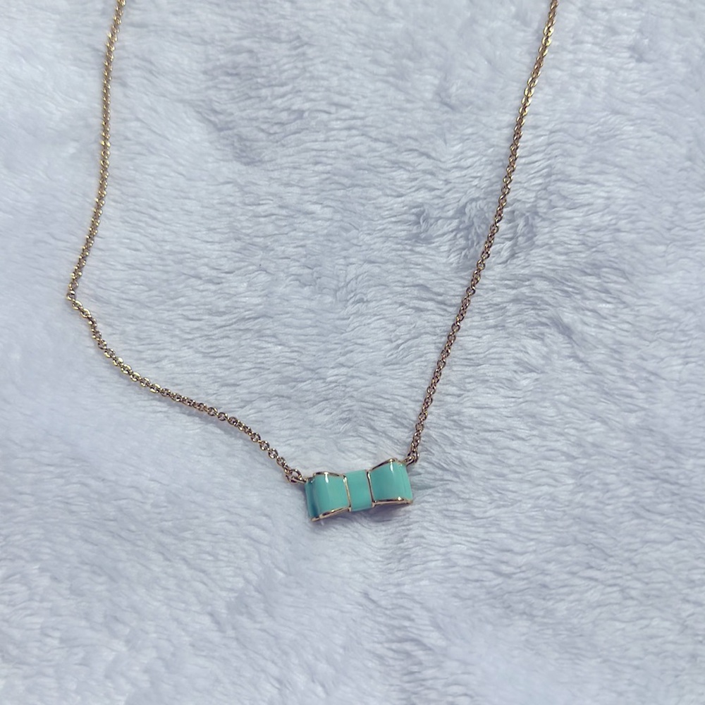 Turquoise Kate Spade bow necklace!